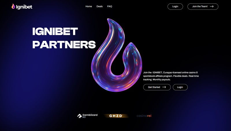 Ignibet Partners website & screenshot
