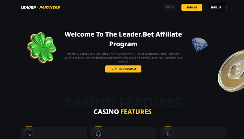 Leaderbet Partners website & screenshot