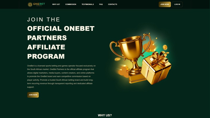 OneBet Partners website & screenshot