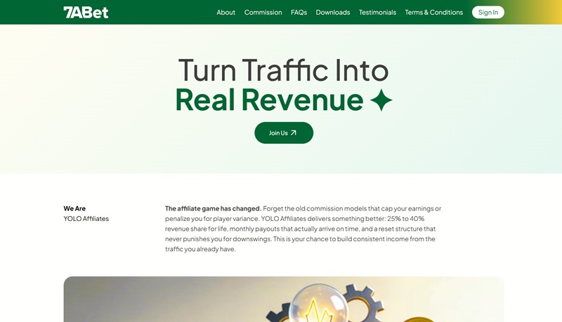 7ABet Affiliates website & screenshot