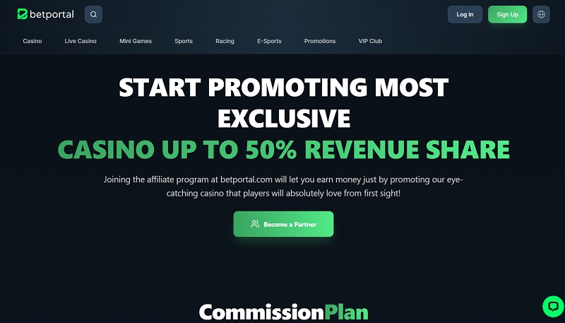 BetPortal Partners website & screenshot