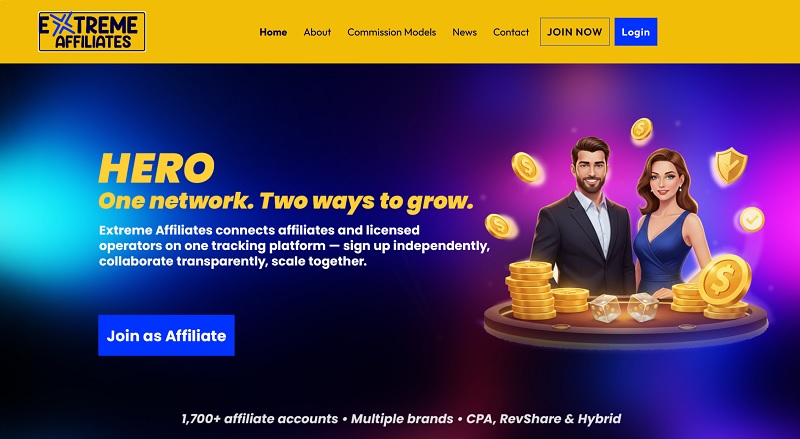 Extreme Affiliates website & screenshot