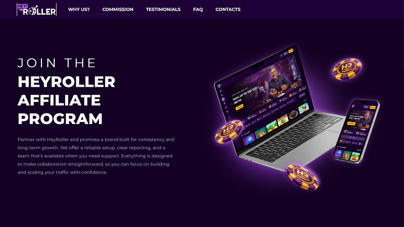 Hey Affiliates website & screenshot