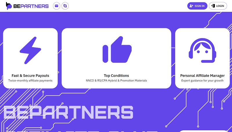BePartners website & screenshot