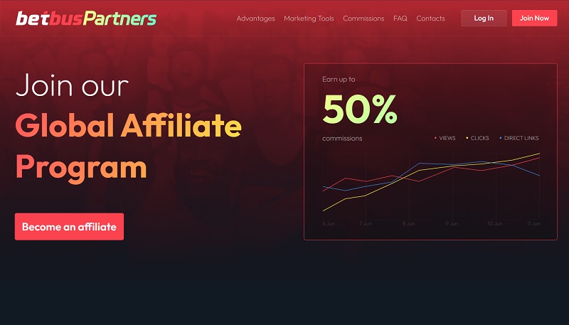 BetBus Partners website & screenshot