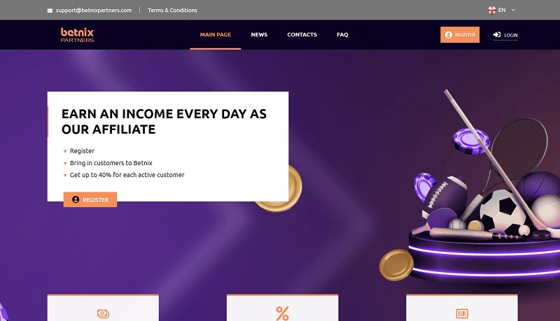 Betnix Partners website & screenshot