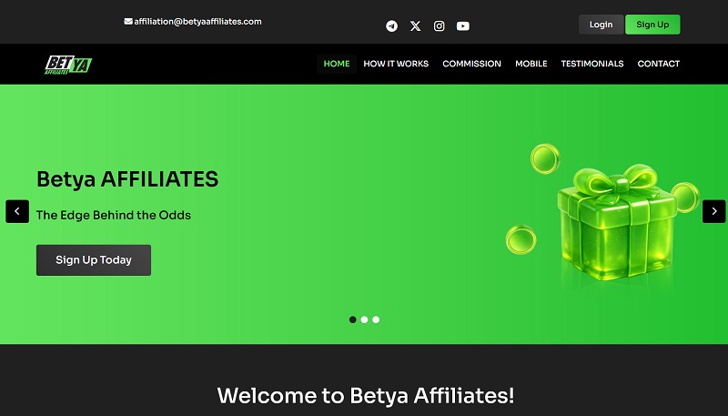 Betya Affiliates website & screenshot