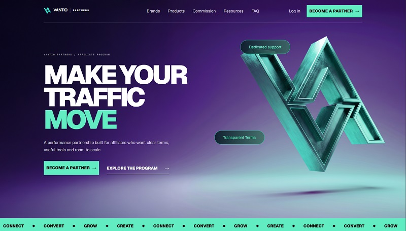 Vantio Partners website & screenshot