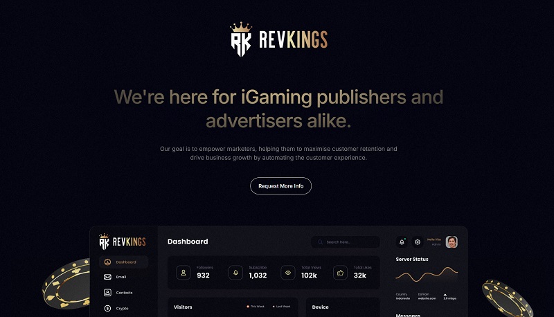 RevKings Affiliates website & screenshot