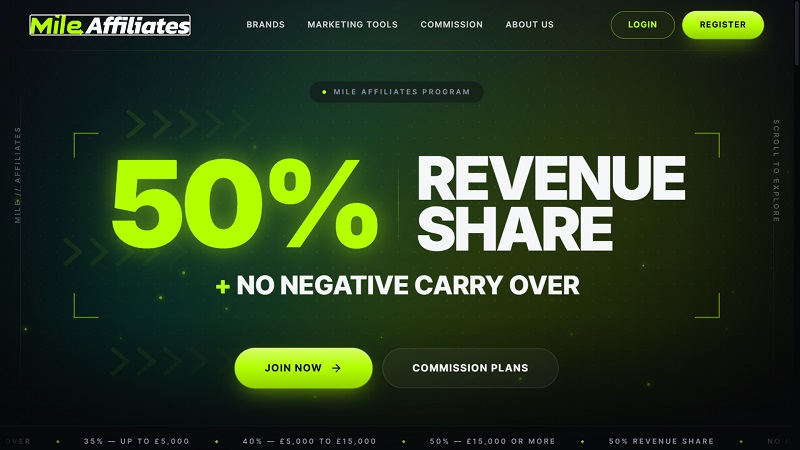 Mile Affiliates website & screenshot