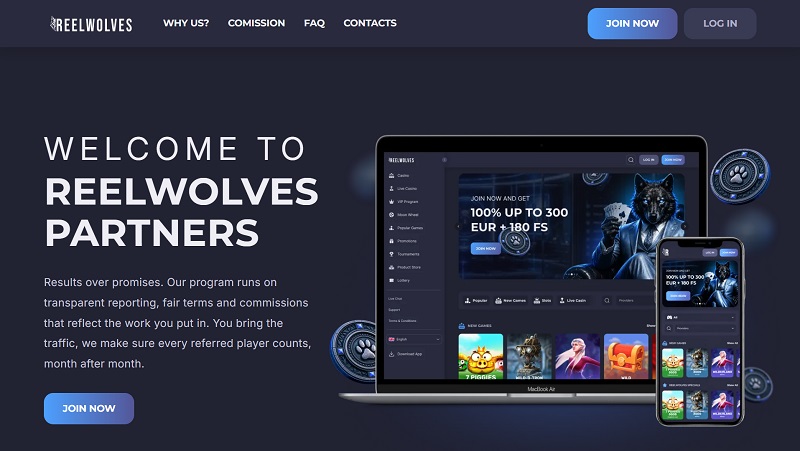 ReelWolves Partners website & screenshot