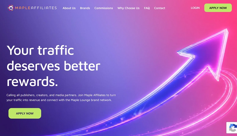 Maple Affiliates website & screenshot