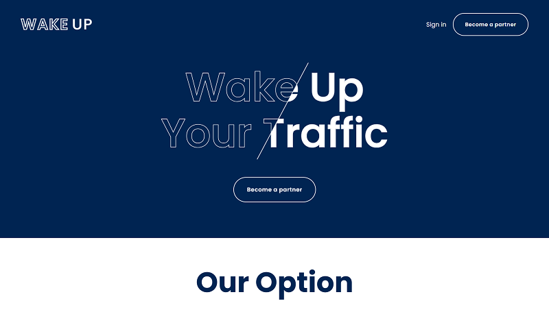 WakeUp Team Affiliates website & screenshot