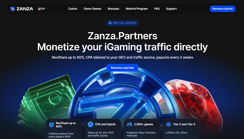 Zanza Partners website & screenshot