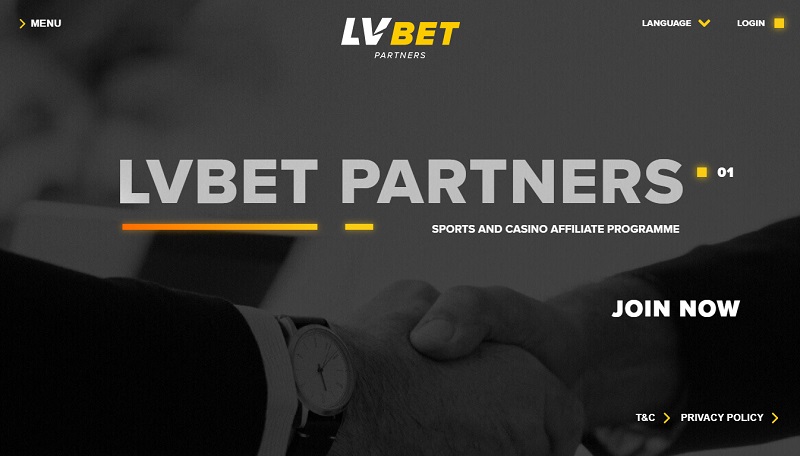 LV Bet Partners website & screenshot with commission plans