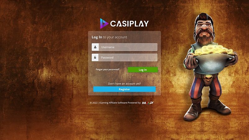 Casiplay Affiliates website & screenshot with commission plans