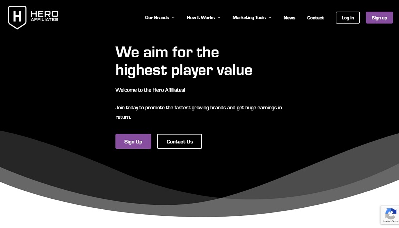 Hero Affiliates website & screenshot