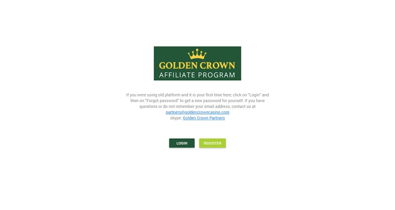 Golden Crown Partners website & screenshot with commission plans