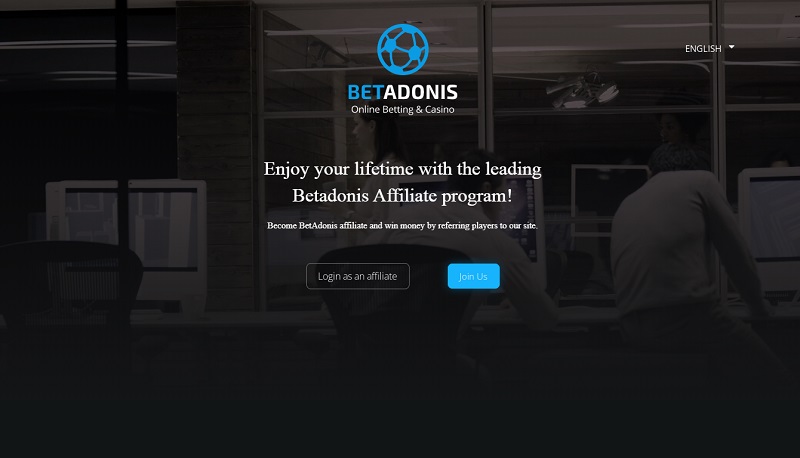 Betadonis Affiliates website & screenshot with commission plans