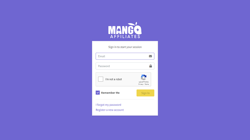 Mango Affiliates website & screenshot