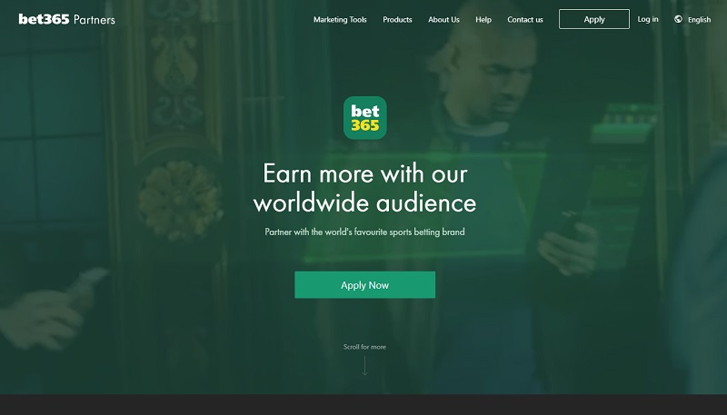 Bet365 Partners website & screenshot with commission plans