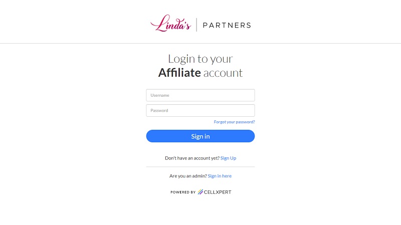 Lindas Partners website & screenshot with commission plans
